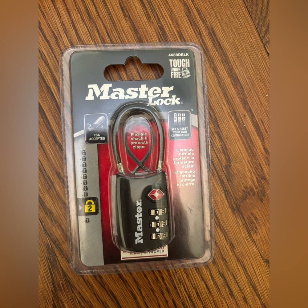 Tough Under Fire Master Lock Black Combination Padlock